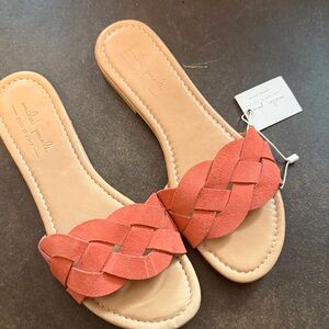 Mila Paoli Orange Braided Slide Sandals